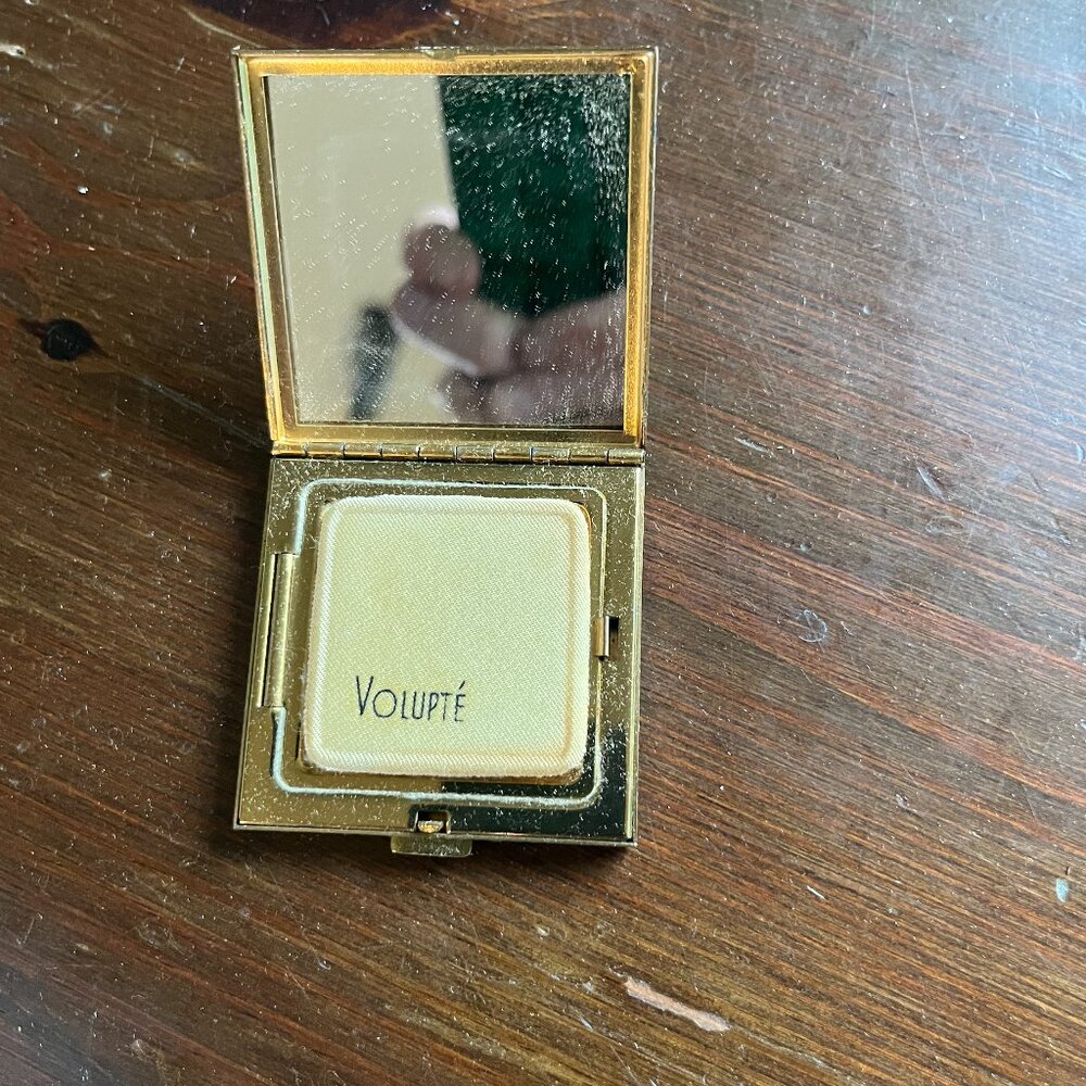 vintage 1940s powder compact for purse ivory covers